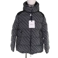 未使用品☆MONCLER モンクレール 2022年製 MAIRE ロゴワッペン・フード付 ロゴ総柄 ダウンジャケット ブラック 3 ハンガー付き 正規品 レディースのサムネイル