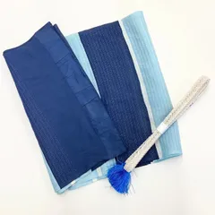 ［7878］帯締め 帯揚げ セット 夏物 横段 銀糸 正絹 着物 帯絞め