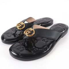 GUCCI ホワイトレザーインターロックキングG サンダル サイズ37 - メルカリ