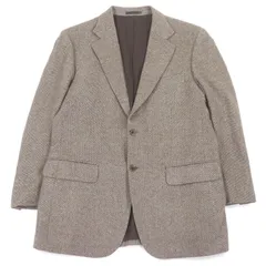 美品□BURBERRY LONDON バーバリーロンドン カシミヤ100% シングル ツイードジャケット テーラードジャケット ブラウン 96-86-170/AB5 日本製 正規品 メンズ