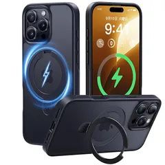 【新品】 【11年の匠心開発 高耐久スタンド構造】CASEKOO for iPhone 16 Pro Max ケース【3倍米軍MIL規格 耐衝撃／MagSafe対応】隠しスタンド 縦横立て対応 リング機能 マット仕上げ 指紋防止 黄変防止 半透明 ストラッ 1