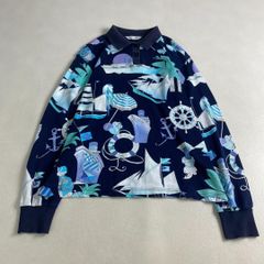 LEONARD SPORT 長袖ポロシャツ LEONARD SPORT レオナールスポーツ マリン柄 長袖ポロシャツ 44 - メルカリ