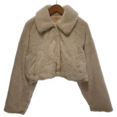 【中古】　INGNI　ファージャケット　ショート丈　スナップボタン　無地　フェイクファー　古着　/2353のサムネイル