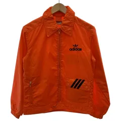 【中古】　adidas　ナイロンジャンパー　80s vintage　80年代　OLD　スポーツジャケット　無地　ワンポイント　トレフォイル　刺しゅう　デサント社　ADS-100　日本製　スポーツ　古着　/1904