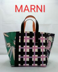 MARNI MARKET 花柄 ×チェック PVC トートバッグ 未使用 - メルカリ