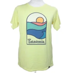 パタゴニア Patagonia 美品 20SS キャプリーン クール デイリー グラフィック シャツ Tシャツ カットソー アウトドアウェア プリント クルーネック XS 黄 イエロー /X
