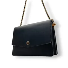トリーバーチ TORY BURCH ショルダーバッグ チェーンショルダー レザー 本革 ブラック 黒 ゴールド金具 サフィアーノ クロスボディ 斜め掛け可 フラップ エレガント クラシック レディース お出かけ パーティー デイリー ユース S91 トリーバーチ TORY BURCH ショルダーバッグ チェーンショルダー レザー
