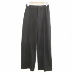 ユニクロ UNIQLO 美品 ブラッシュドジャージーワイドパンツ 25AW クリースステッチ M ダークブラウン 221-479284 /X