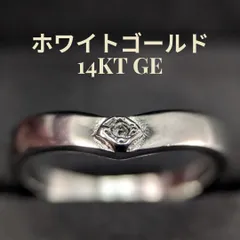 米国 ESPO 13.5号 デザイナーズリング 14KT ホワイトゴールド シンプル 重ね付け◎ メンズ レディースのサムネイル