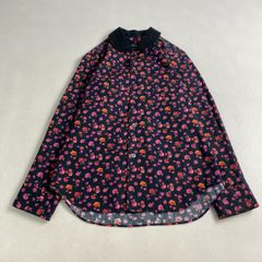 Y2K 希少 02年 小花柄 フリルブラウス M 黒 トリココムデギャルソン 