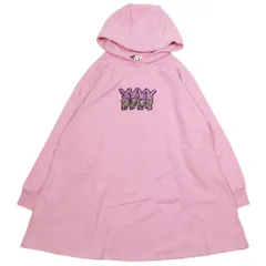 未使用 BABY DIOR ベビーディオール プルオーバー パーカー スウェット ワンピース 長袖 ウサギ ワッペン カットソー12 ピンク キッズ 古着 中古 USED