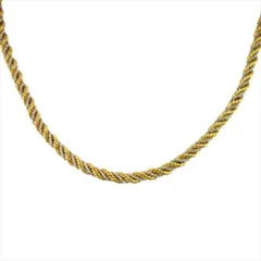 良品 Christian Dior クリスチャンディオール ツイストチェーン ネックレス ドイツ製 80's 90's ヴィンテージ 60cm ゴールド シルバー レディース 古着 中古 USED