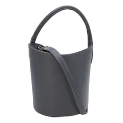 美品 Maison Vincent メゾンヴァンサン 本革 スムースレザー バケットバッグ トップハンドル 2WAY ショルダー 巾着 グレー レディース 古着 中古 USED