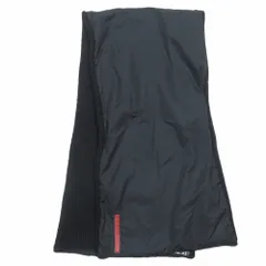 良品 PRADA SPORT プラダスポーツ リバーシブル ナイロン ニット マフラー ストール アーカイブ ヴィンテージ ブラック メンズ レディース 古着 中古 USED