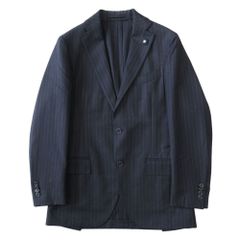 未使用級】LARDINI ブートニエール付テーラードジャケット ネイビー 48
