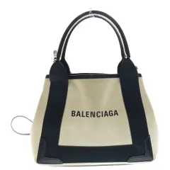 BALENCIAGA (バレンシアガ) ネイビーカバス スモールキャンバストートバッグ ブラック/ベージュ 390346 9260 S 002123のサムネイル