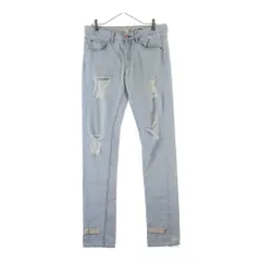 OFF-WHITE (オフホワイト) Striped Distressed Jeans ストライプト ディストレスト ダメージジーンズ OMYA062S20386022 インディゴのサムネイル