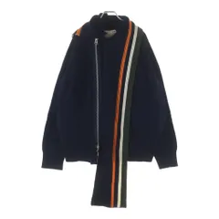 Sacai (サカイ) 19AW ラップカラー ジップアップ ウールニットセーター ネイビー 19-02124Mのサムネイル
