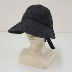 Chapeau d' O シャポードオー サーモワイドバイザーキャップ USED美品 チャコール 57.5cm 天然素材風 レディース  X9795