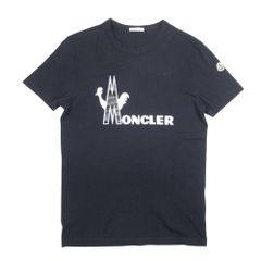 極美品］モンクレール ロゴプリントTシャツ ダークネイビー S - メルカリ
