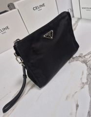 PRADAサフィアーノバイカラー クラッチバッグ 大ボルドー×ブルー付属品 