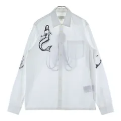PRADA (プラダ) 22SS BIANCO POPELINE SIMBOL COTTON SHIRT ビアンコ ポプリン シンボル タトゥー プリントデザイン レギュラーカラー コットン 長袖シャツ SC568 S221 10HSのサムネイル