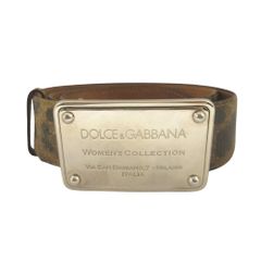 DOLCE&GABBANAドルチェ&ガッバーナ ドルガバ ロゴ バックル ベルト レオパード 豹柄 茶 ブラウン シルバー メンズ 古着 中古 USED DOLCE&GABBANAドルチェ&ガッバーナ ドルガバ ロゴ バックル ベルト