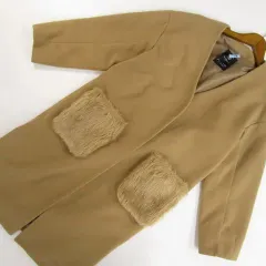 ダブルクローゼット w closet ドロップショルダー 長袖 ノーカラーコート F ベージュ系のサムネイル