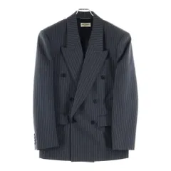 SAINT LAURENT PARIS (サンローランパリ) ストライプ柄 3B ダブルブレスト ウールテーラードジャケット グレー 786846 Y5H37のサムネイル