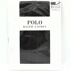 【未開封】POLO RALPH LAUREN ストッキング タイツ 30デニール相当 ヘリンボーンストライプ ポロ ラルフローレン M～L グレー つま先スルー マチ付 レディース【送料無料】