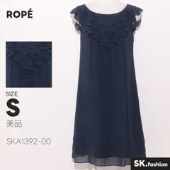 美品 ROPÉ ワンピース 膝丈　ノースリーブ　フレア　フリル　サイドファスナー　裏地付き　シースルー　日本製
