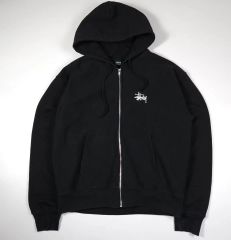 Stussy ブラック ジップアップパーカー M - メルカリ