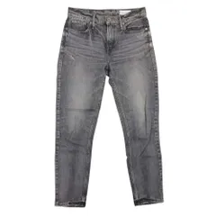 美品 upper hights アッパーハイツ THE STELLA ダメージ加工 シルエット ブラックデニム パンツ ジーンズ Gパン 22 グレー レディース 古着 中古 USED