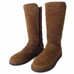 アグ UGG ブーツ ムートンブーツ ロング アブリー ABREE サイドジップ US 6 キャメルブラウン 茶色 23.0cm くつ 靴 シューズ