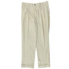 美品 Papas パパス シルク 2タック パンツ スラックス ボトムス ストレート ダブル D0481FP サイズ52 アイボリー メンズ 古着 中古 USEDのサムネイル