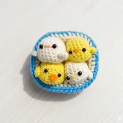 ひよこおけー  ハンドメイド　手芸　ひよこ　編み物　あみぐるみ