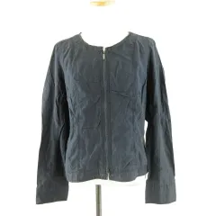 エヴェックス バイ クリツィア EVEX by KRIZIA ノーカラージャケット ジップアップ 長袖 黒 42 *A603のサムネイル