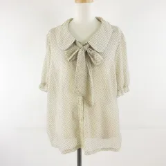 レストローズ L'EST ROSE シャツ ブラウス 半袖 ドット レース 2way ベージュ *T618のサムネイル