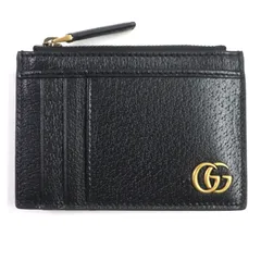 【ドンドン見直し】未使用品▼GUCCI グッチ 657589 レザー GGマーモント 名刺入れ カードケース ブラック ゴールド金具 箱・保存袋付き イタリア製 メンズ