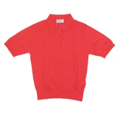 未使用 JOHN SMEDLEY ジョンスメドレー JILL SHIRT SS コットン ニット ポロシャツ セーター 半袖 トップス ブレイズレッド S レディース 古着 中古 USEDのサムネイル