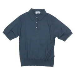 新品同様 25SS JOHN SMEDLEY ジョンスメドレー MODERN FIT 半袖 コットン ニットポロシャツ セーター トップス 深緑 レインフォレスト M レディース 古着 中古 USED