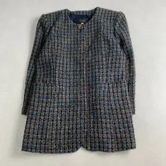 レリアン	ノーカラージャケット	ツイード　Lelian ウール　希少　9号　M L相当