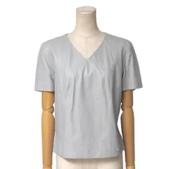 ■美品■CHANEL シャネル ブラウス サイズ38 P49 ラムレザー 半袖 ブランド古着【中古】20260501/RA9192のサムネイル