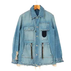 DIESEL ディーゼル D-SERLE デニムジャケット サイズXS エイジング加工 オーバーサイズ Gジャン カバーオール ブランド古着【中古】RA9065のサムネイル