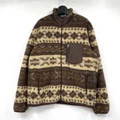 【中古】POLO RALPH LAUREN 総柄フリースジャケット サイズM 710958456001 ブラウン ポロ ラルフローレン[17]