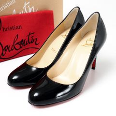 美品 Christian Louboutin 38美品パンプス ブラックエナメル Christian Louboutin ブラックハイヒール 38 - メルカリ