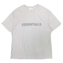 美品 ESSENTIALS エッセンシャルズ ロゴ ラバープリント Tシャツ カットソー トップス 半袖 クルーネック L チャコール グレー メンズ 古着 中古 USED