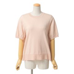 Drawerドゥロワー半袖ニットカットソーピンクリボン コットンアローズ