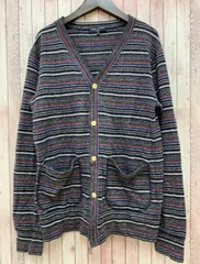 コムデギャルソンオム COMME des GARCONS HOMME ニット カーディガン 長袖 ボーダー S グレー系 MK246のサムネイル