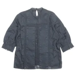 美品 20ss JOURNAL STANDARD ジャーナルスタンダード レース ブラウス シャツ カットソー 七分袖 コットン 黒 ブラック レディース 古着 中古 USED